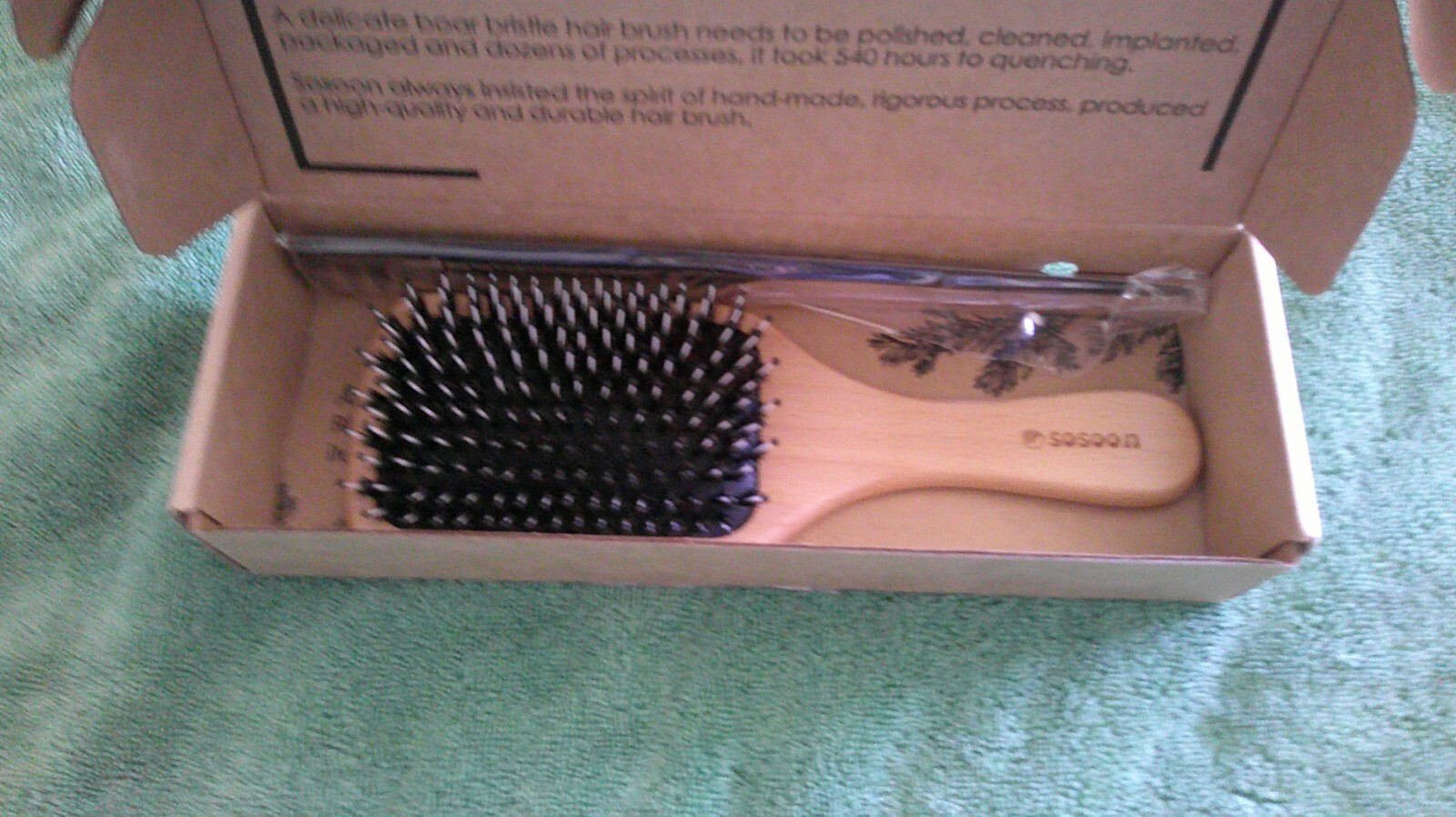 Boar Bristle Hair Brush, 100% Pure Boar Bristle Paddle Brush for Women Men Kids