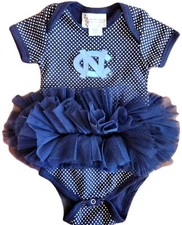 NCAA North Carolina Tar Heels Cheerleader Tutu Bodysuit 12 Months Girls