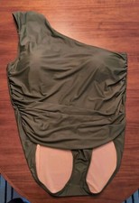 J.Crew One Shoulder One Piece Swimsuit Safari Green Size 24
