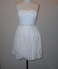 NWT LILLY PULITZER "M" WHITE COTTON BLEND "BRETT DRESS" FLORAL HEXAGON LACE 188