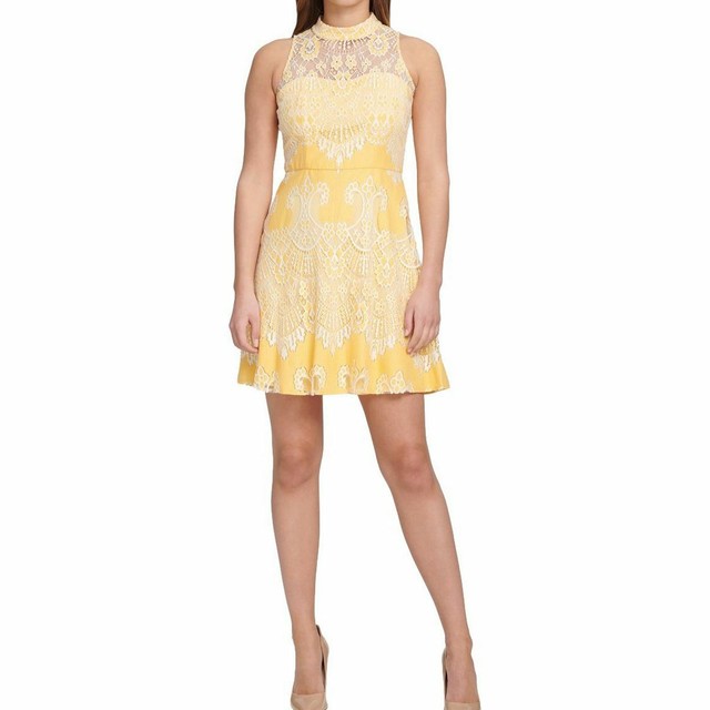 kensie floral lace a line dress