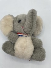 Vintage Dakin Elephant Plush 1978 Stuffed Animal Toy Gray 5" Ground Nutshells