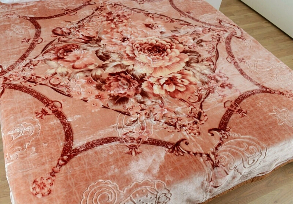 Kuscheldecke Decke 200x230 cm Zweilagige Doppelseitige 2 Ply , 3 kg Braun - Bild 3 von 4