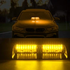 12V 16LED Amber Car Truck Warning Emergency Strobe Light Flashing Dash LED Lamp