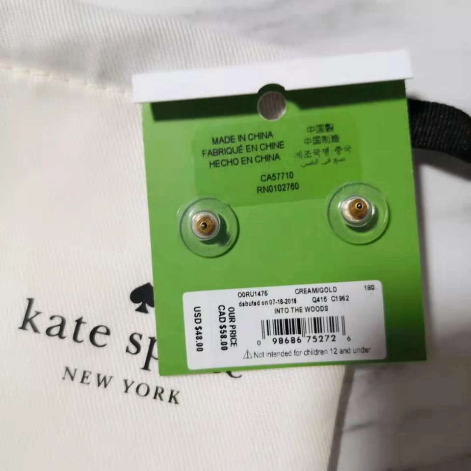 NWT KATE SPADE Owl In The Woods Studs w/ dust bag O0RU1476 $48 - Image 3 of 3