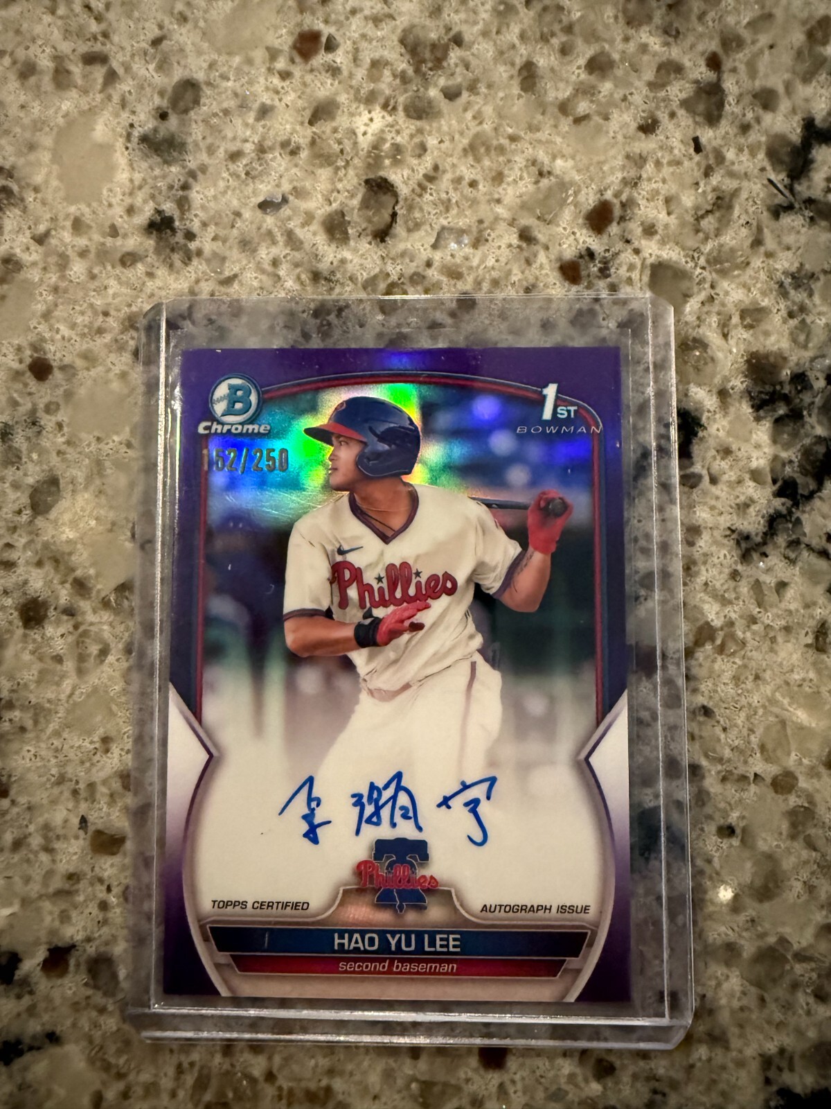 2023 Bowman Chrome Prospect Auto Hao Yu Lee #CPA-HL Purple /250 Tigers/Phillies