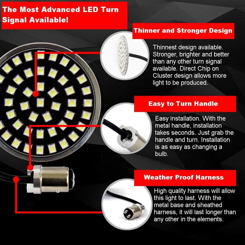 "Señales de giro LED delanteras Eagle Lights negras de 2"" con DRL blanco y lentes ahumadas Harley" Foto 3 de 4