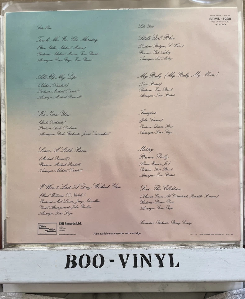 Diana Ross Touch Me In The Morning UK LP Tamla Motown STML 11239 A1-B1 - Image 2 of 4