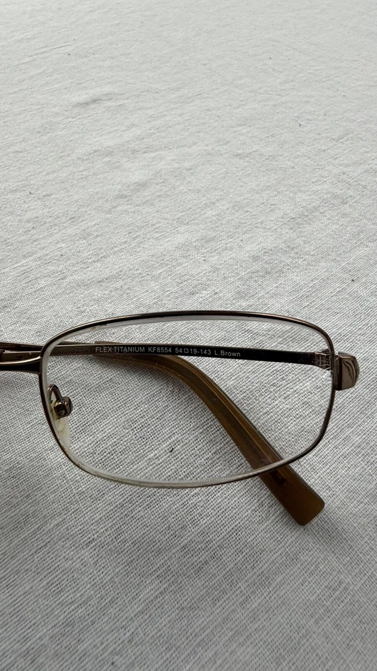 Konishi Flex Titanium Lt Brown Eyeglass Frame KF8554 54-19-143 Eyeglasses - Image 3 of 4