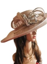 Vivien Sheriff Millinery Taupe Wide Brim Hat Brand New Box RRP €395 Wedding MOB