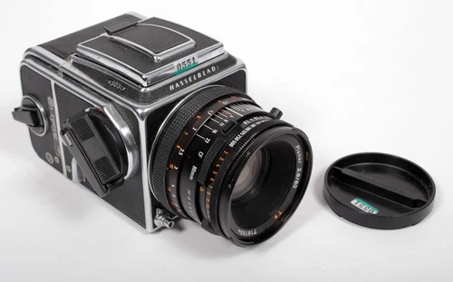 Hasselblad *503CX camera w/ T* Planar 80mm F2.8 CF lens + A12* Back + WLF #0551
