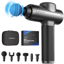 MERACH Massage Gun Deep Tissues, Percussion Massager Tools with 6 Massage Hea...