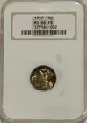 1937 P Mercury Silver Dime NGC MS66 FB Toned/OFH