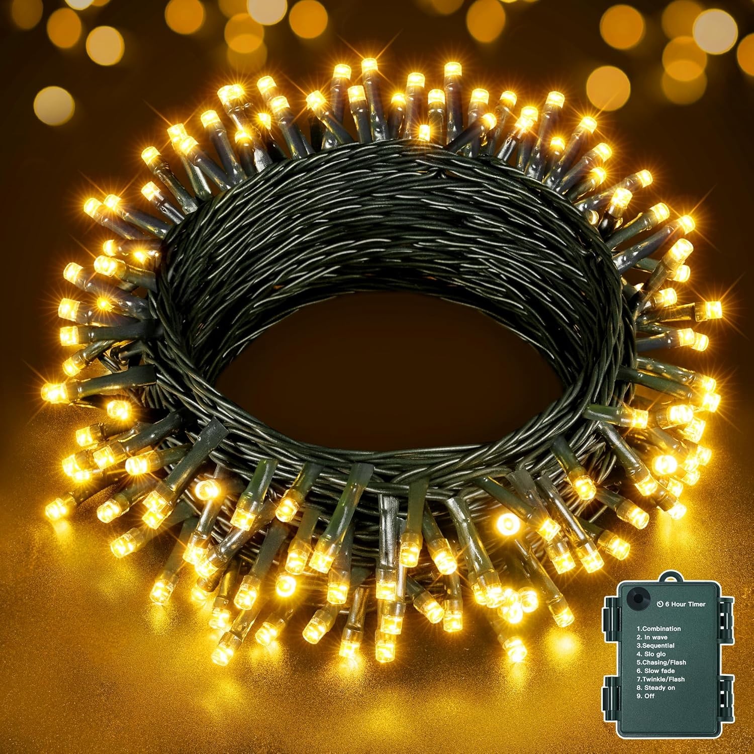 Fairy Lights Battery Operated, 10m 100 LEDs Fairy Lights, Waterproof Warm White