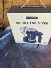 Servappetit Black Retro Style Hand Mixer, 2 Beaters & 2 Dough Hook - NEW In Box
