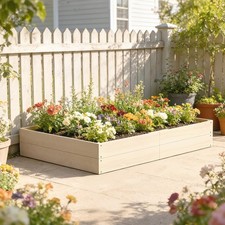 Wooden Raised Bed for Garden, 620L Extra Large Raised Garden Bed with Open Base