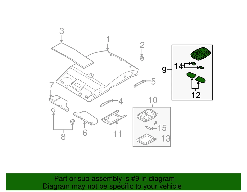Genuine Nissan Map Lamp Assembly 26430-5M013 - Image 2 of 2
