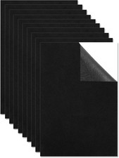 Self Adhesive Felt Sheets 10 Pcs Black Felt Fabric Sheets for Crafts Sticky Felt