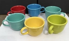 Set of 6 Vintage Fiestaware, Coffee/Tea Cups Multicolor Fiesta Ware USA