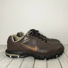 Nike Air Max Revive Full Grain Leather Golf Shoes Brown Size 8W
