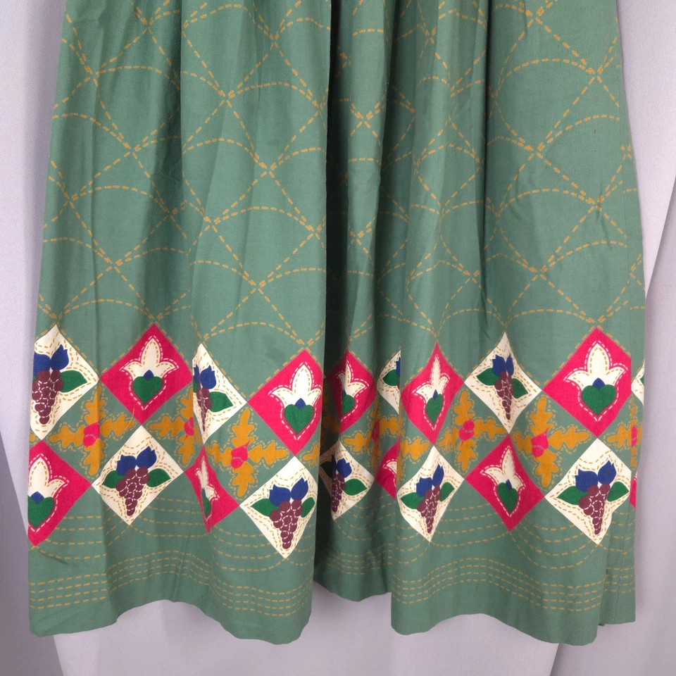 Falda De Colección Susan Bristol Para Mujer S 8 XS Franela Geométrica Plisada Cottage Folk Foto 4 de 4