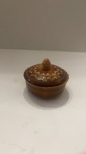 Vintage Hand-Carved Wooden Lidded Bowl