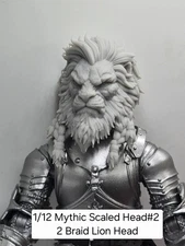 3d Printed BEARDED LION HEAD#2 1.0  For Mythic Legions 1/12 Figure 