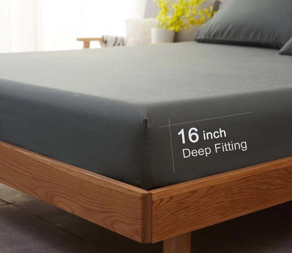 Juego de sábanas Top Split Flex Head King Size - Cama ultra suave calidad egipcia ella... Foto 3 de 4