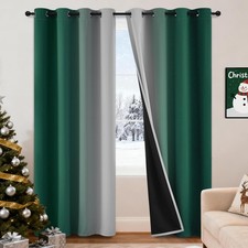 100 Blackout Curtains  Drapes Ombre Green Curtains 84 inches Long 2 Panels ...