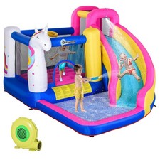Inflatable Bounce House for Kids Basket Hoop and Climbing Wall Jumping Castle