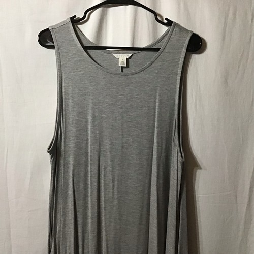 Vestido sin mangas Caslon gris swing suave relajado vacaciones playa vestido XL - Imagen 2 de 9