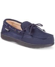 Isotoner K1528 Water Repellent Microsuede Carter Boater Moccasin Slipper M 8-9 