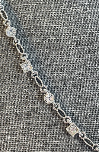 Napier Rhinestone Pendant Silver Tone Necklace - Picture 4 of 14