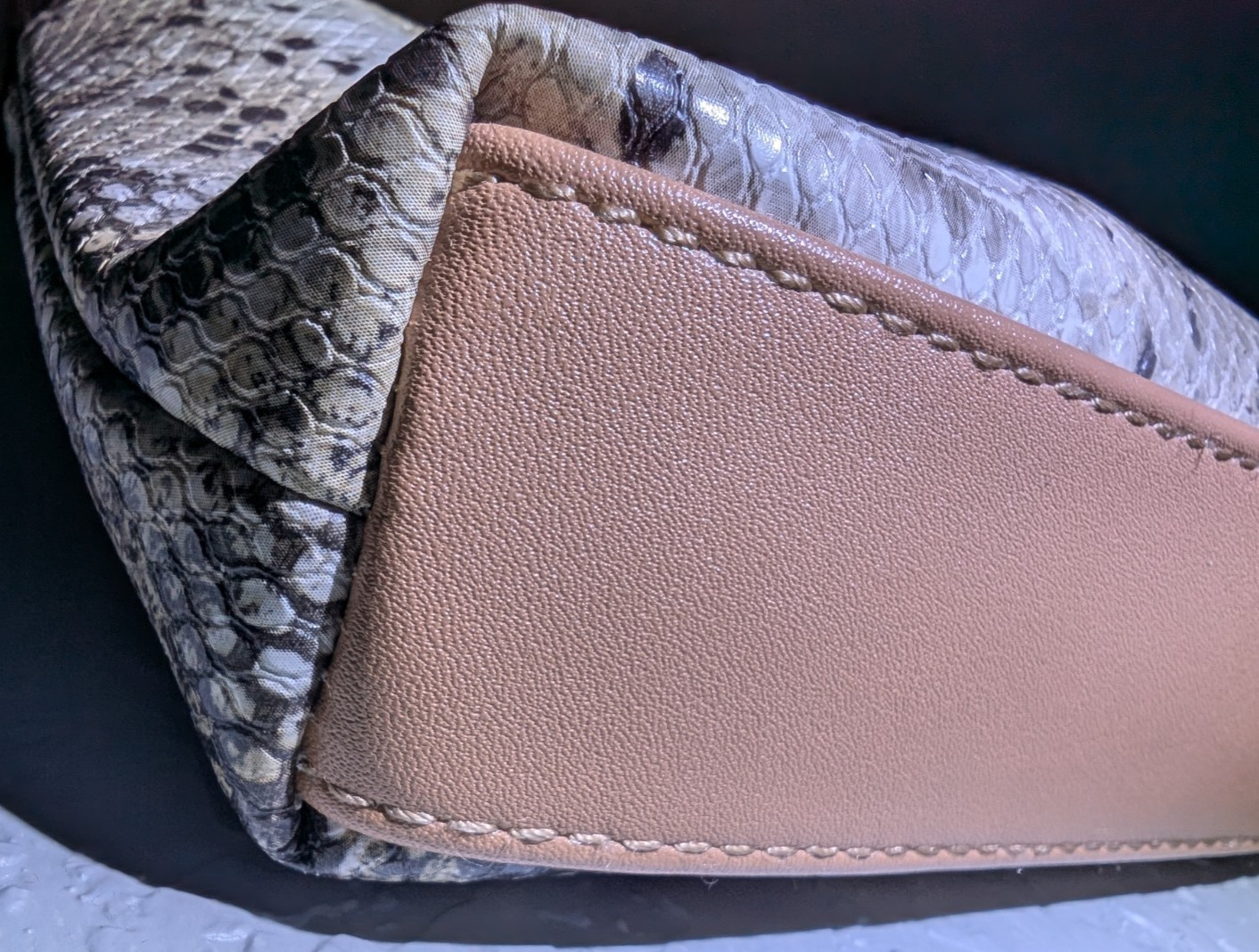 Anne Klein, Python Faux Leather Adjustable Crossb… - image 4