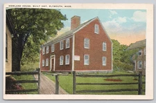 Howland House Plymouth MA 1667 Vintage Linen Postcard Tichnor Bros