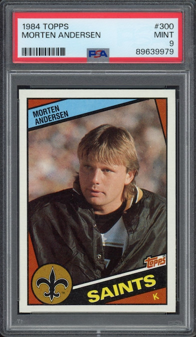 1984 Topps #300 Morten Andersen ROOKIE PSA MINT 9