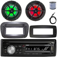 Pyle Single-DIN Marine CD Radio W/Kit  Adapter Plate, 2x 6.5" 120W Max Speakers
