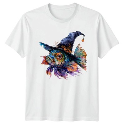 Gruselige Hexe Fisch Halloween T-Shirt Geschenk für Sie und Ihn