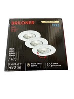 Briloner Led Einbauleuchte Weiß 3Er Set 5W 460Lm 3000K IP44 Schwenkbar Ø90Mm