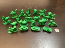 Tupperware Busy Blocks Animals Vehicles, LOT of 20 Green Figures Vintage