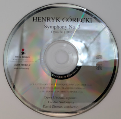 Górecki: Symphony No. 3 Symphony Sorrowful Songs 7559-79282-2 NO CASE NO ARTWORK