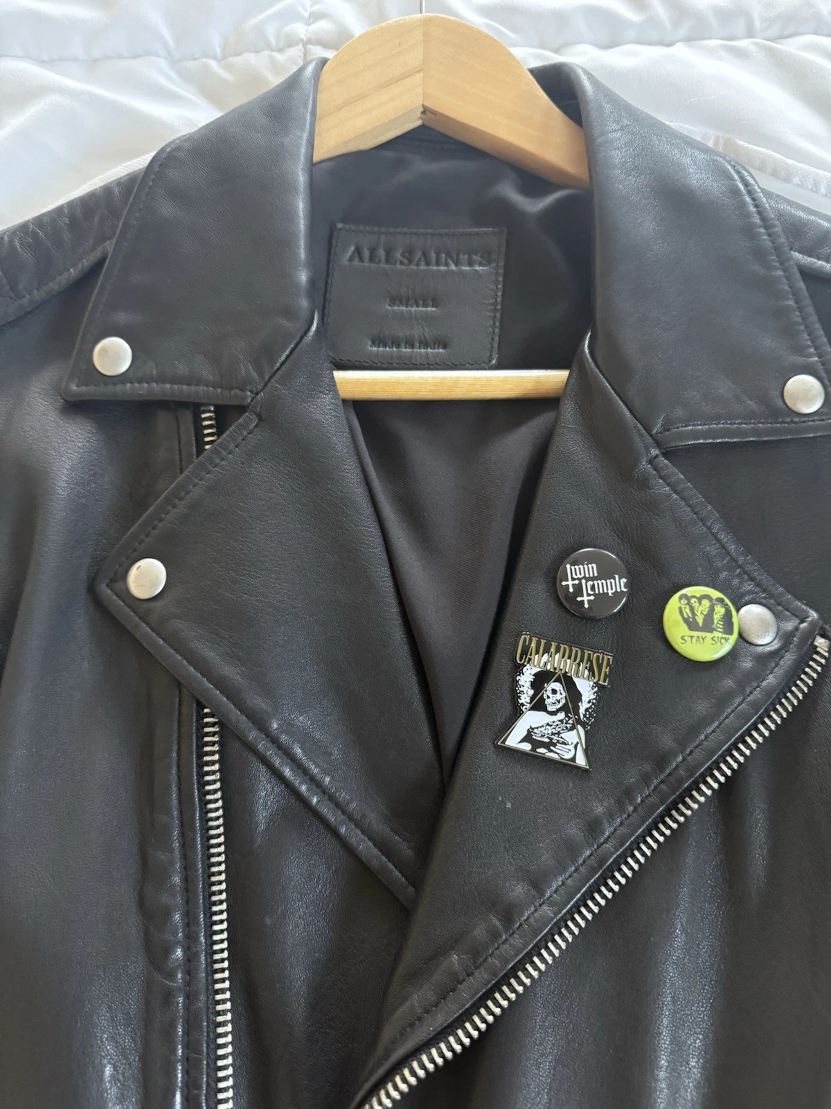 AllSaints Milo Men's Leather Jacket Small image 2