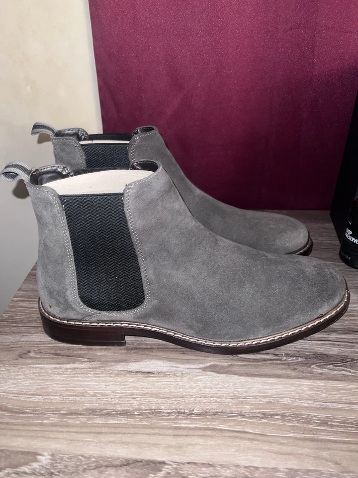 Botas Chelsea Crown Vintage Para Hombre Gris Gamuza Foto 4 de 4