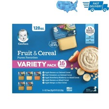 2nd Foods Fruit Cereal Puree Favorites Variety Pack Baby Food 4 oz Tubs 32 Pc