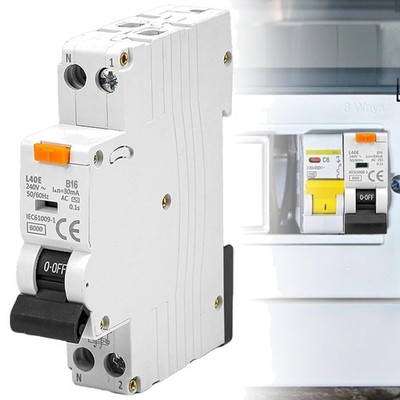 FI-Schutzschalter B16 1P+N 6kA 230V 30mA Fehlerstromschutzautomat Kurve B