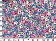 Dark Pink White Purple Flowers on Dark Blue Quilting Sewing Fabric by Yard #1114