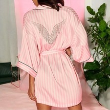 Victoria s Secret Bling Logo Fashion Show 2025 Satin Piped Robe