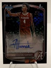 Davion Hannah 2025-26 Bowman Chrome Autograph Black X-Fractor RC #06/10 Alabama
