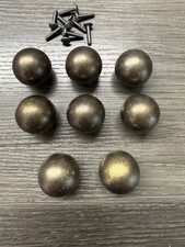 8 Vintage MCM Mushroom Hickory Cottage 1.25 Round Cabinet Knob Pull Handle Bronz