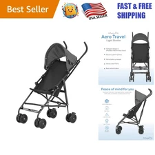 Compact Aero Travel Stroller - 3-Point Harness & Built-in Storage Basket